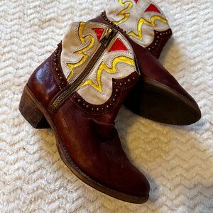 Sam Edelman Brown and Yellow Ankle Boots